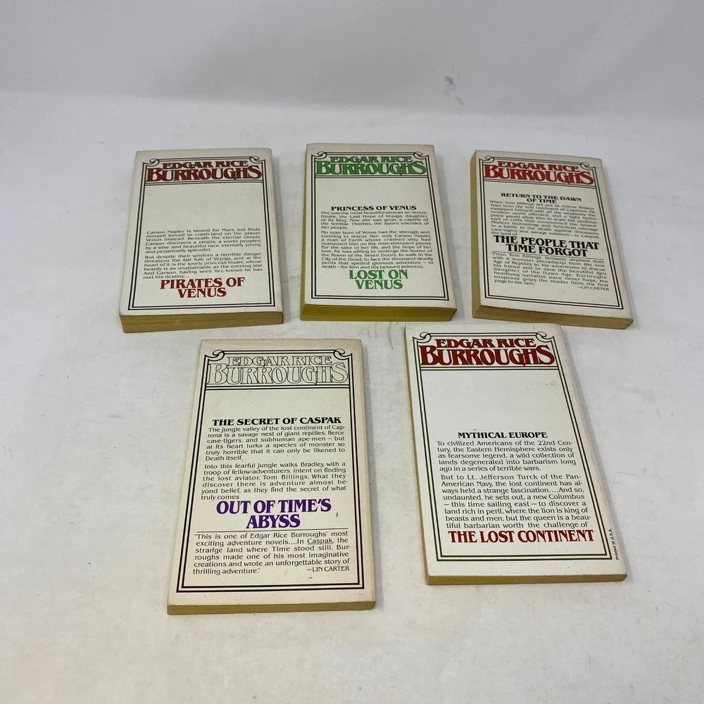 Edgar Rice Burroughs 5 Book Lot Pirates Lost on Venus Caspak Ace Paperbacks